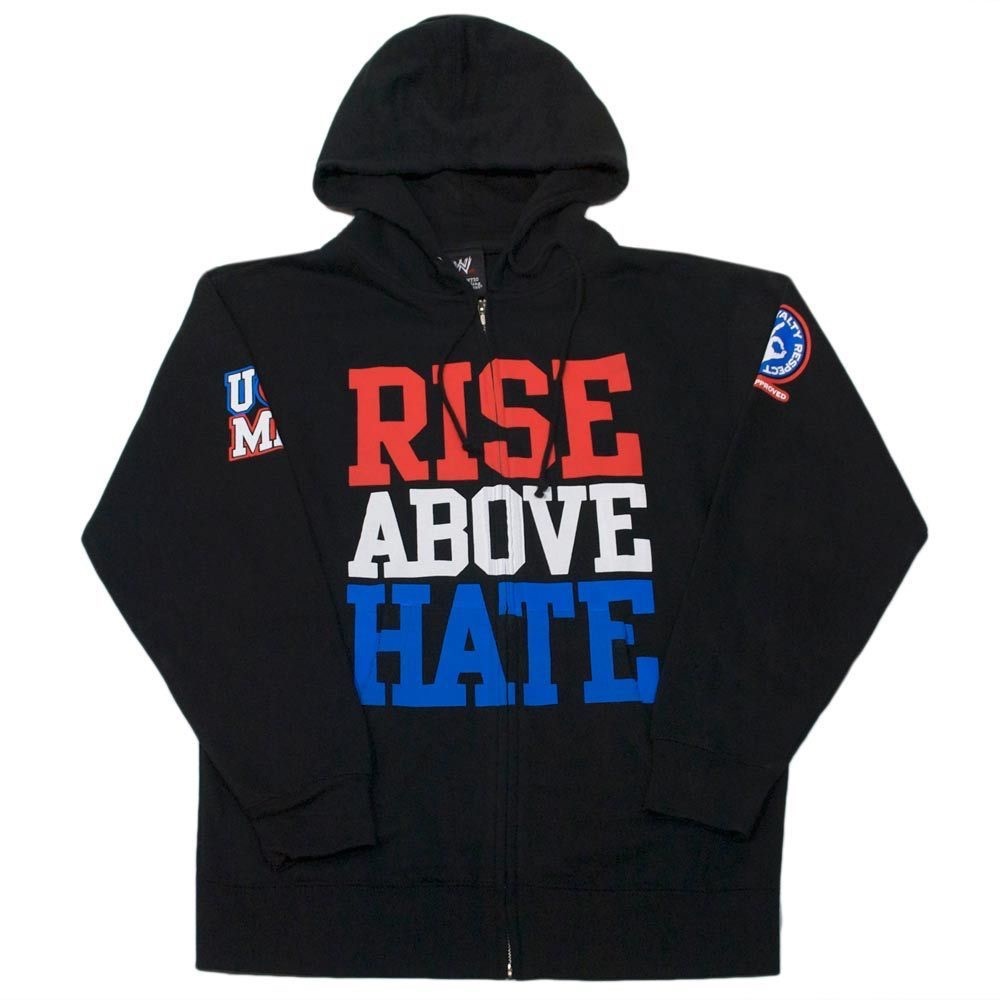 john cena rise above hate black zip up jacket